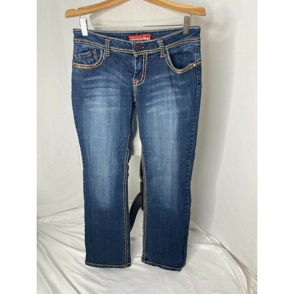 Zana Di Rockin Denim Junior's Boot Cut Jean's Blue Denim 5 Pocket Size 11 x 32 - Picture 2 of 7